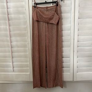 Rose gold sparkle pant and bra top